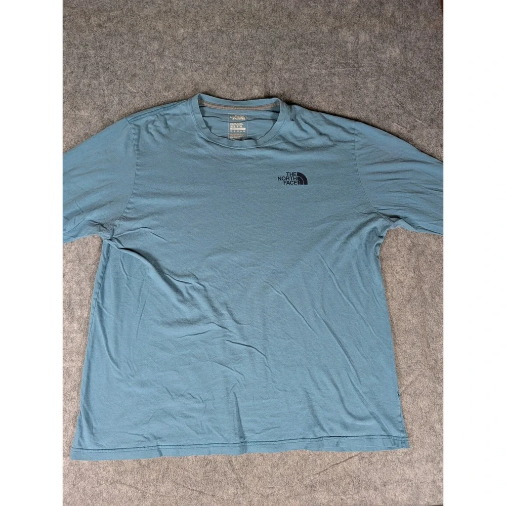 The North Face Mens Long Sleeve Graphic T-Shirt Blue Standard Fit Cotton XXL